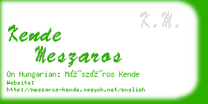 kende meszaros business card